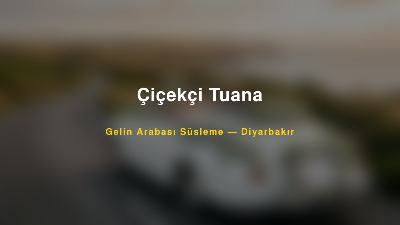 Çiçekçi Tuana — Diyarbakır Kır Düğünü Mekanı Rehberi