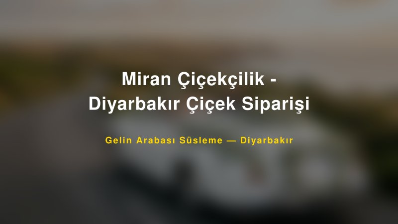 Miran Çiçekçilik - Diyarbakır Çiçek Siparişi ile Trend Gelin Arabası Yazıları ve Konseptleri